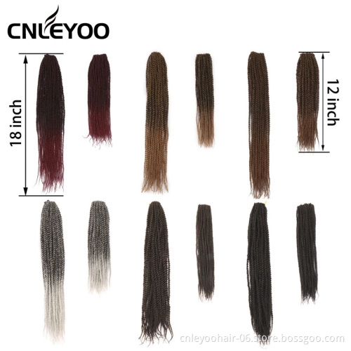 Factory Senegalese Twist Crochet Braids For Kids 12inch 18 Inch Senegalese Twist Crochet Hair Extension